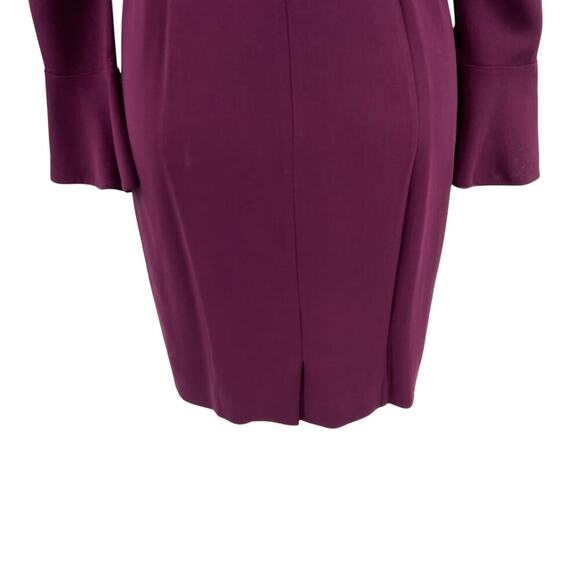 Hobbs London‎ Ruth Dress Purple Burgundy Long Bell Sleeve Sheath Size US 4 - Picture 10 of 14